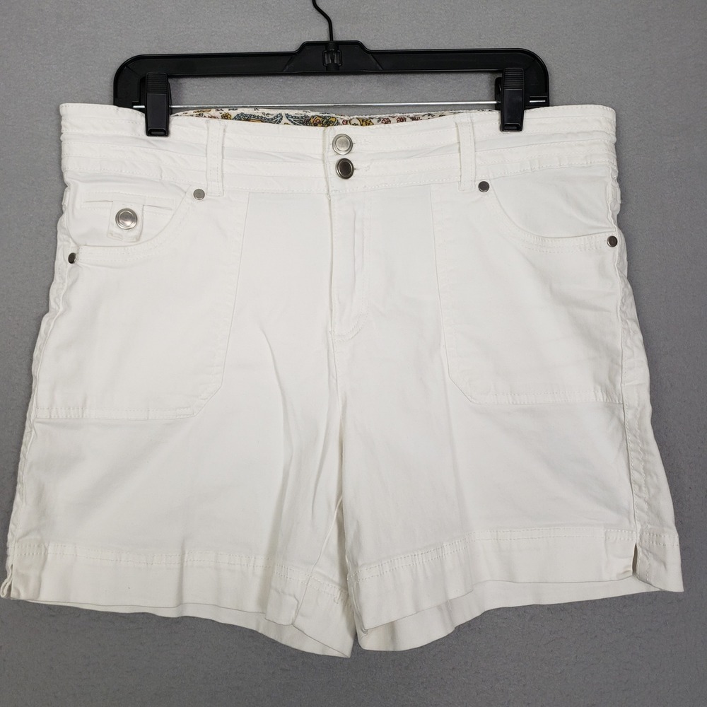Dakota Blue Cotton Chino Shorts White Parisian Casual Euro Summer Staple Size 12